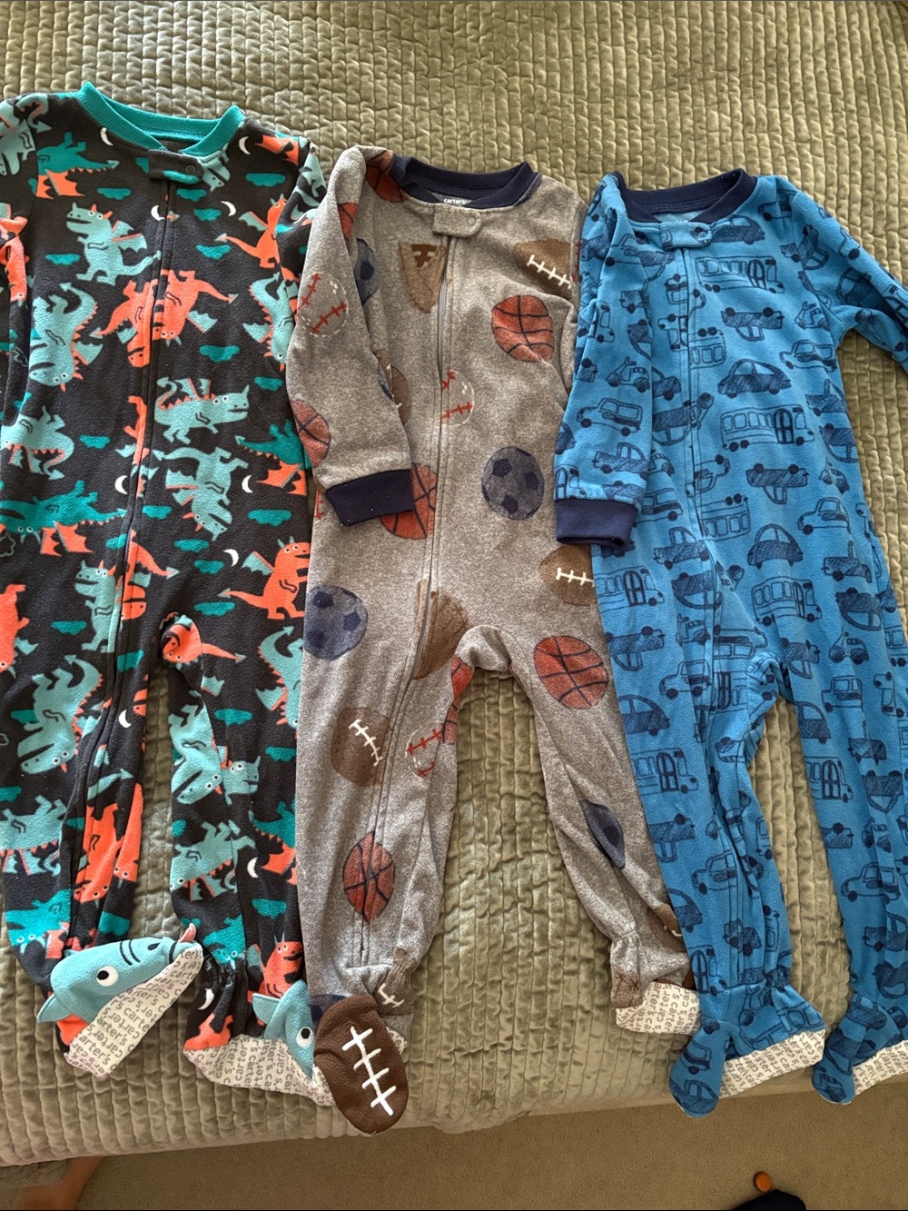 Carters fleece footie pajamas , set of 3